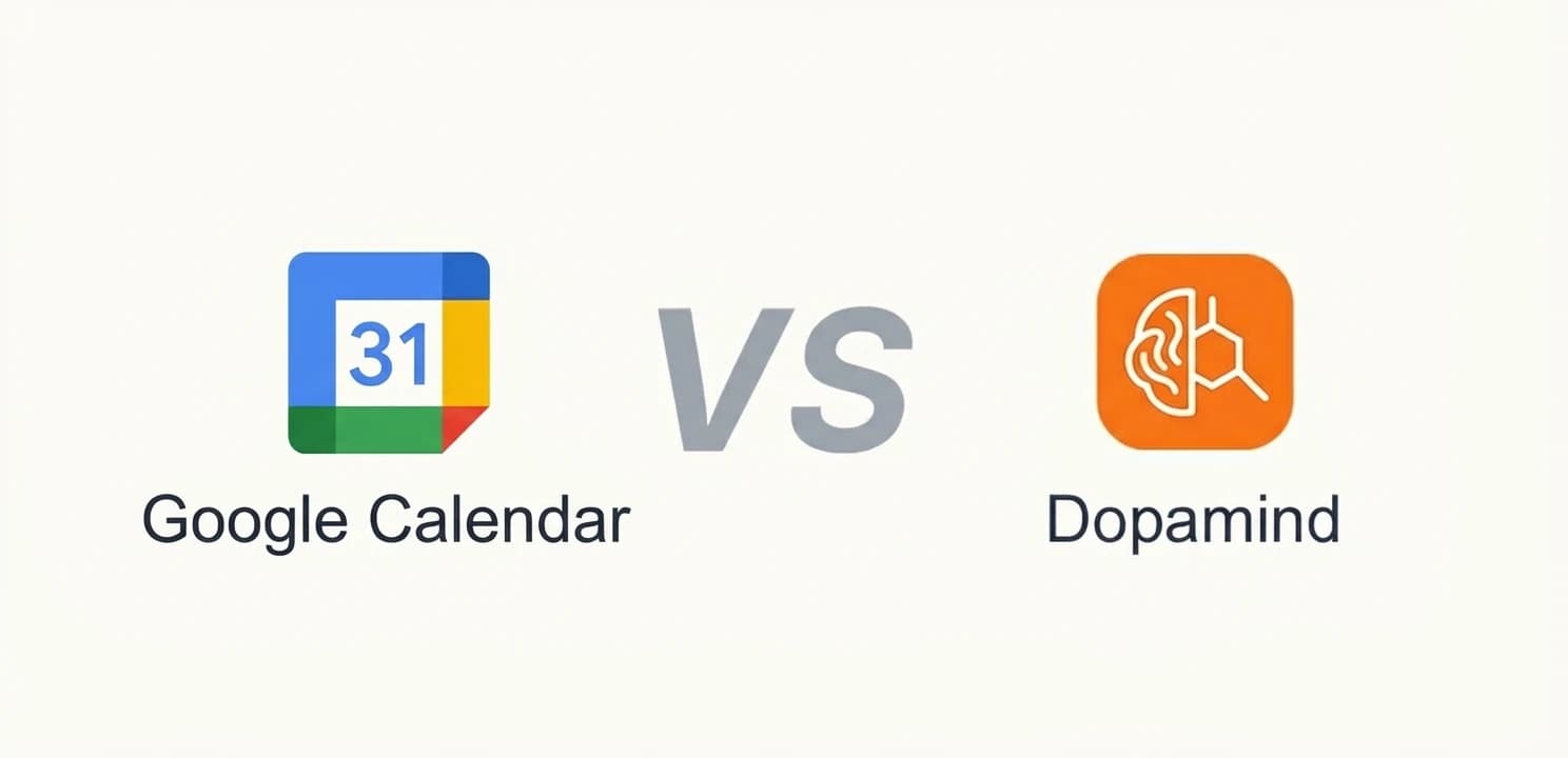 Google Agenda vs. Dopamind : Pourquoi planifier n'est pas exécuter