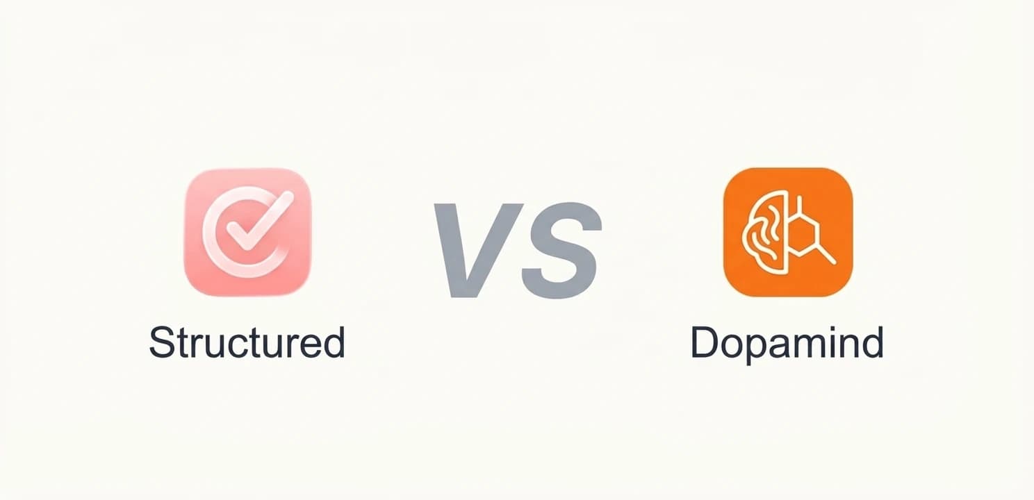 Structured vs. Dopamind : Pourquoi « joli » ne suffit pas pour le TDAH
