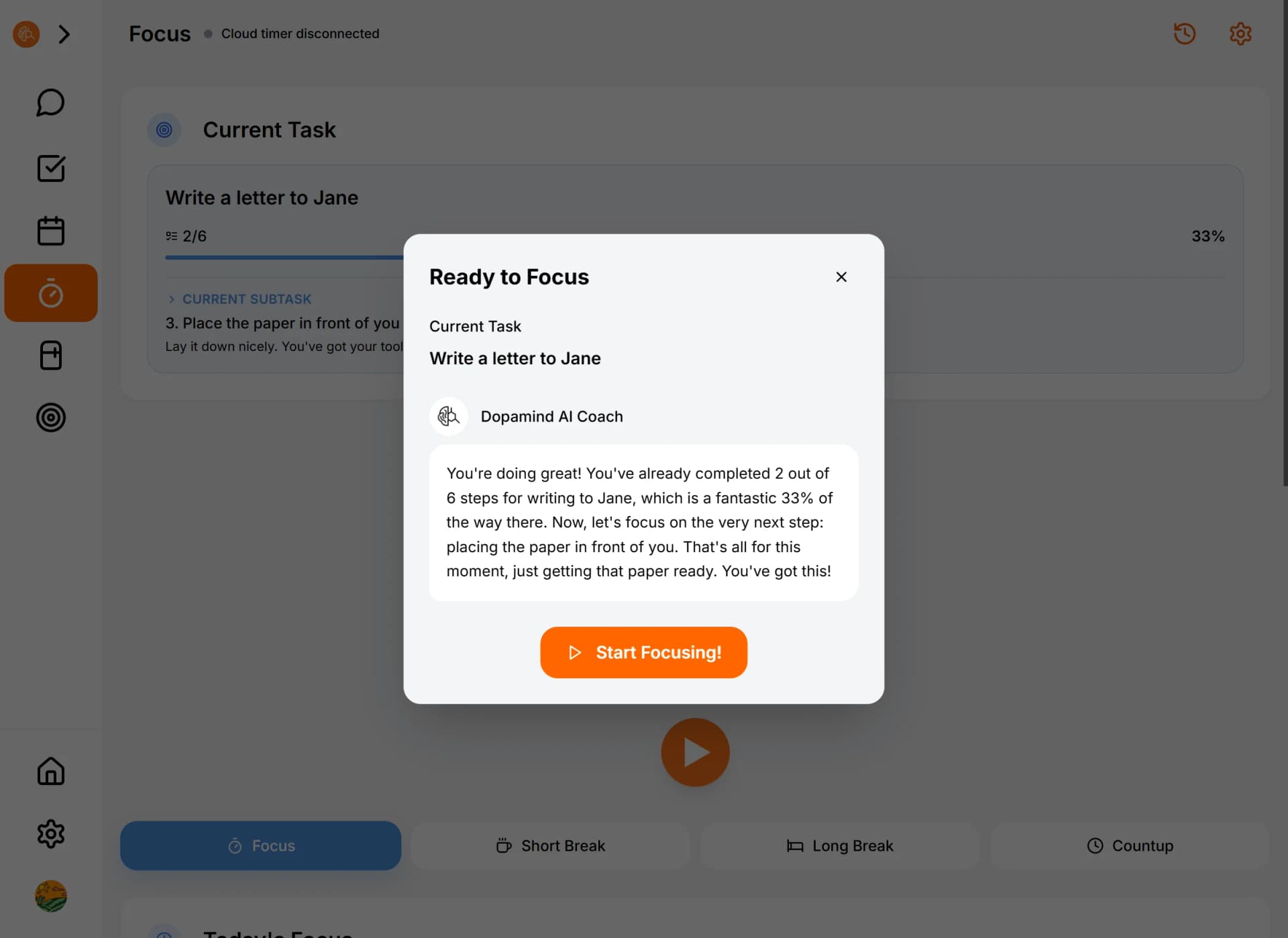 Pre-focus hype that gets you moving