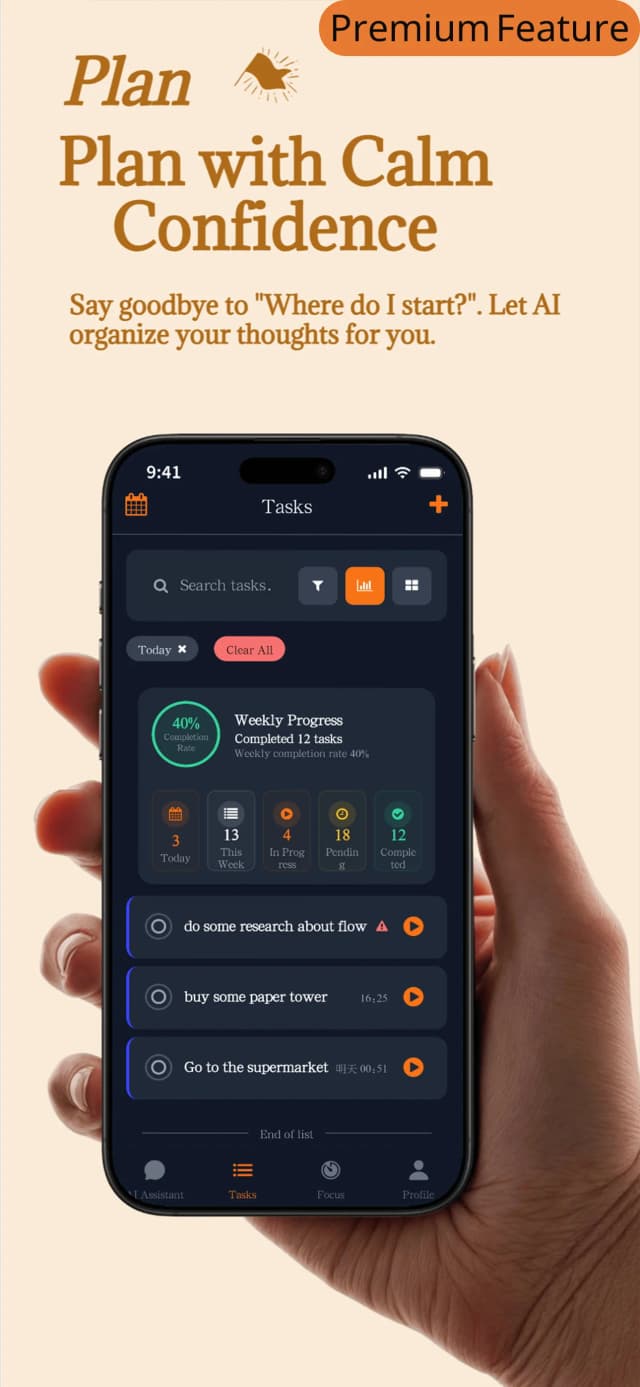 Intelligent task management system for ADHD productivity
