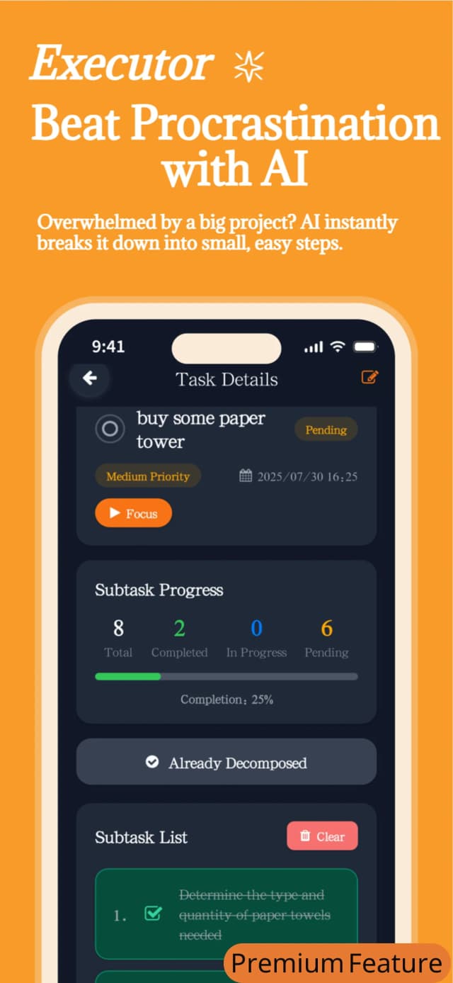 AI-powered task breakdown and organization tool