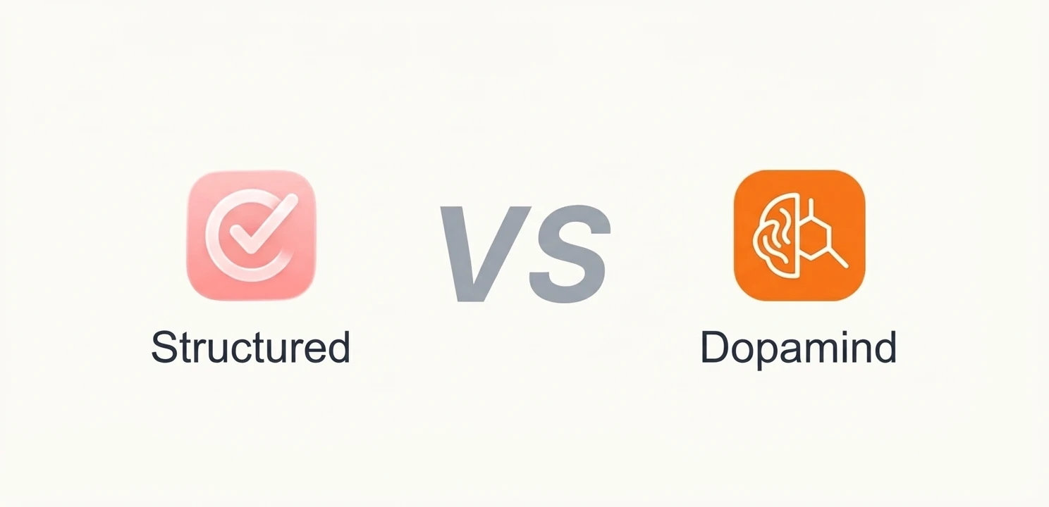 Structured vs Dopamind：为什么 ADHD 需要 AI 而不是漂亮的日程表